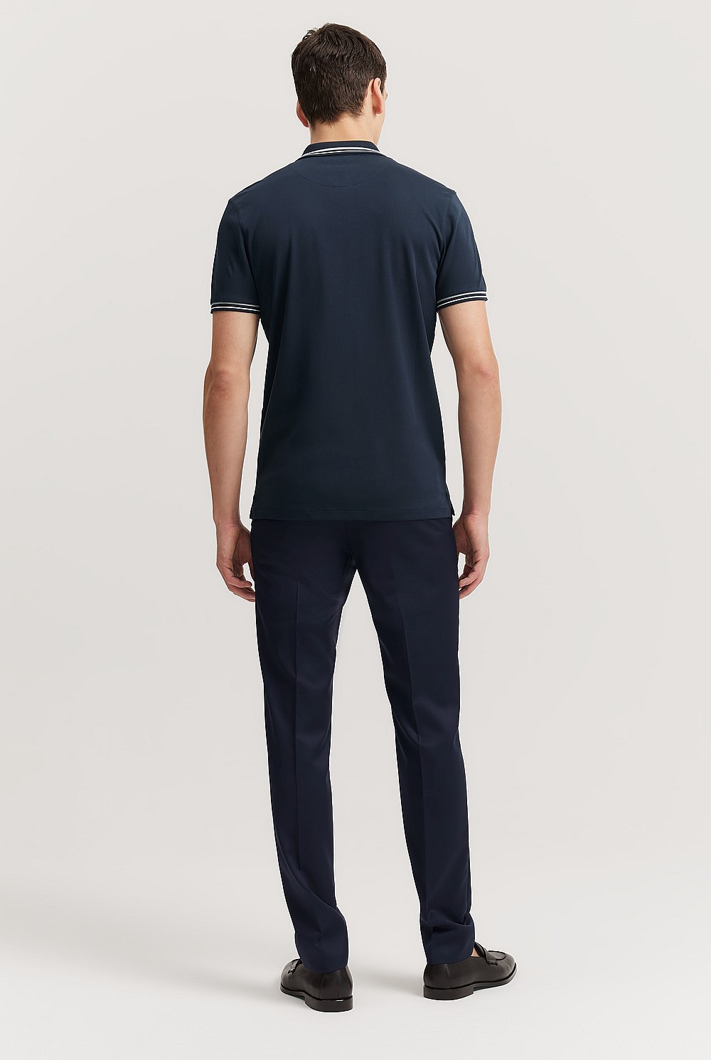 Slim Fit Interlock Tipped Polo