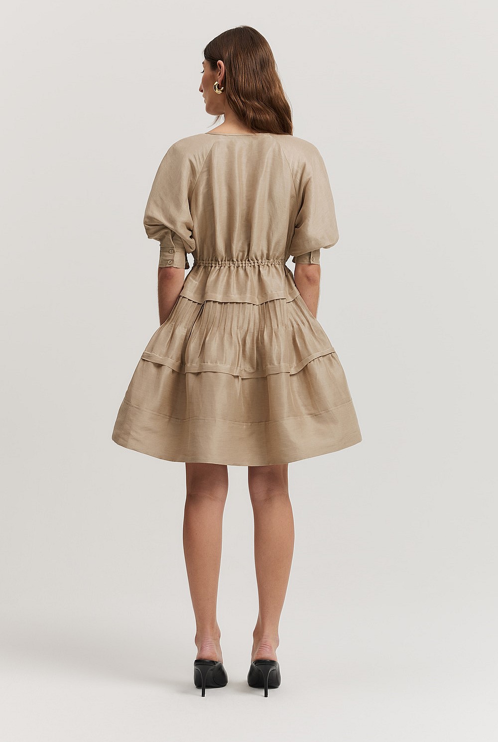 Gathered Tiered Mini Dress