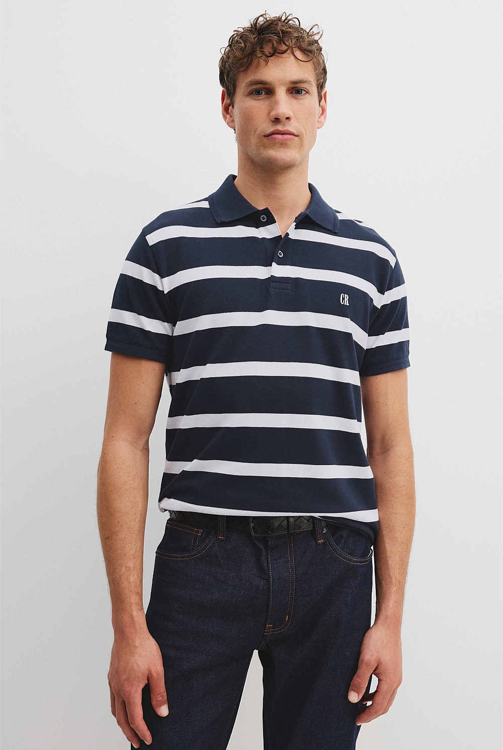 Verified Australian Cotton Stripe Pique Polo