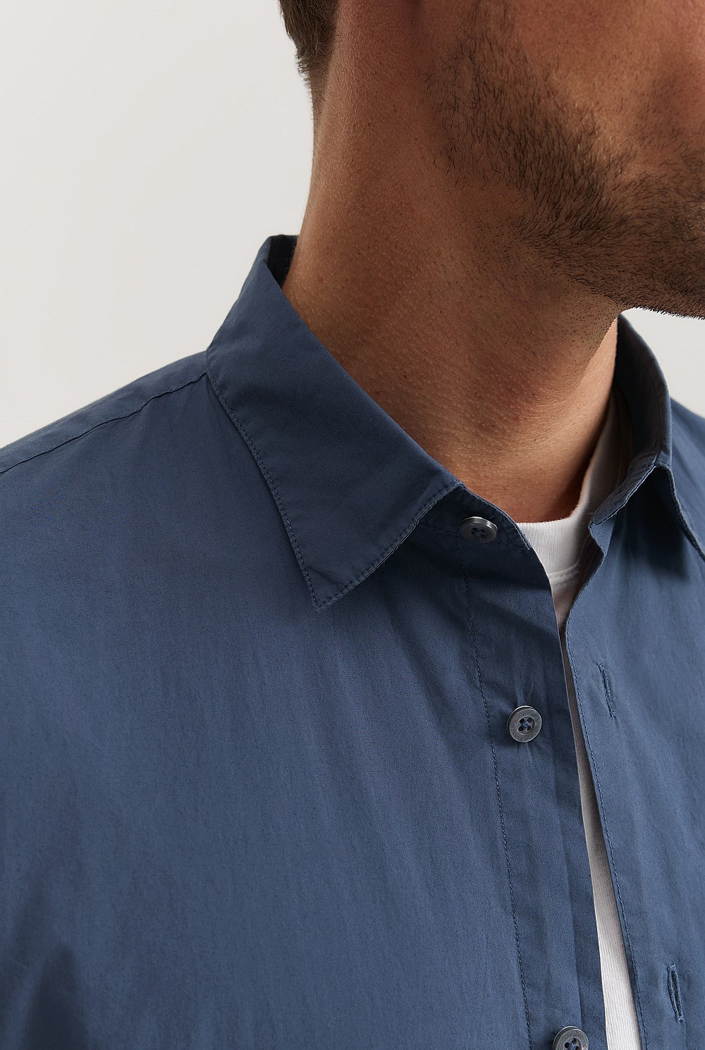 Regular Fit Garment Dyed Poplin Shirt