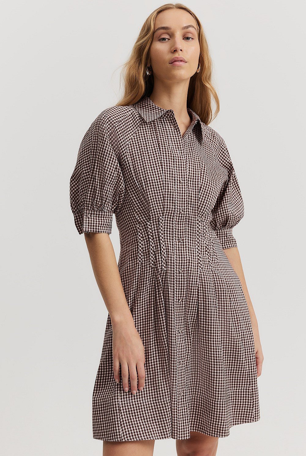 Fluid Cinched Shirt Dress