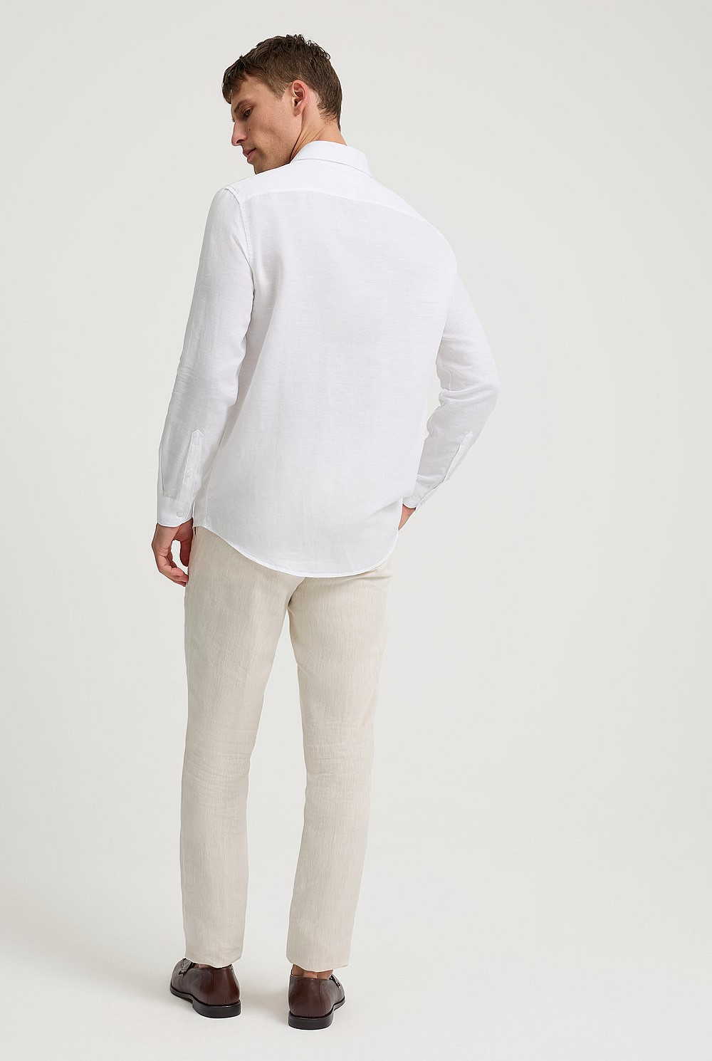 Tailored Fit Cotton Linen Blend Shirt