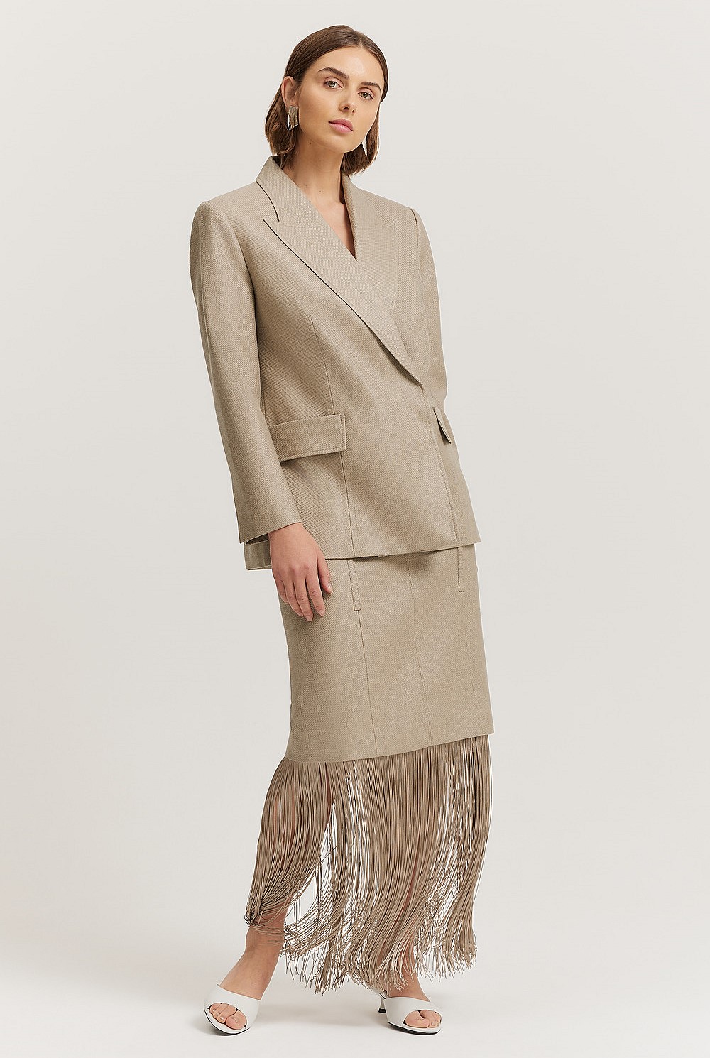 Basket Weave Midi Skirt