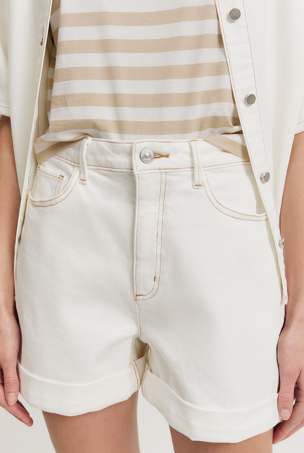 Denim Cuff Detail Short