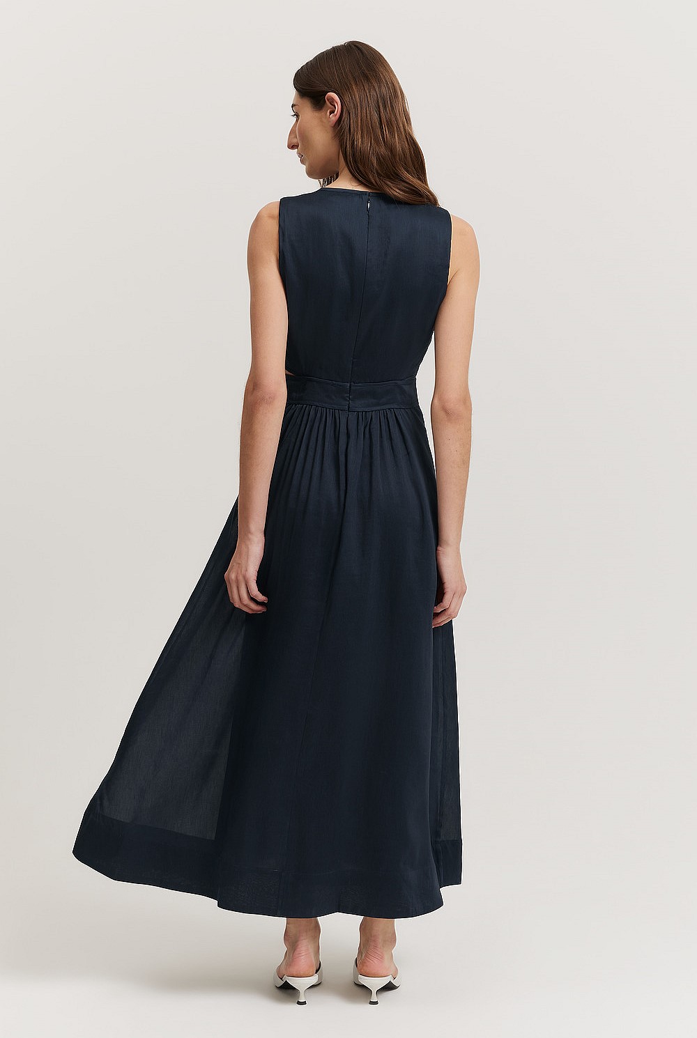 Linen Silk Maxi Dress