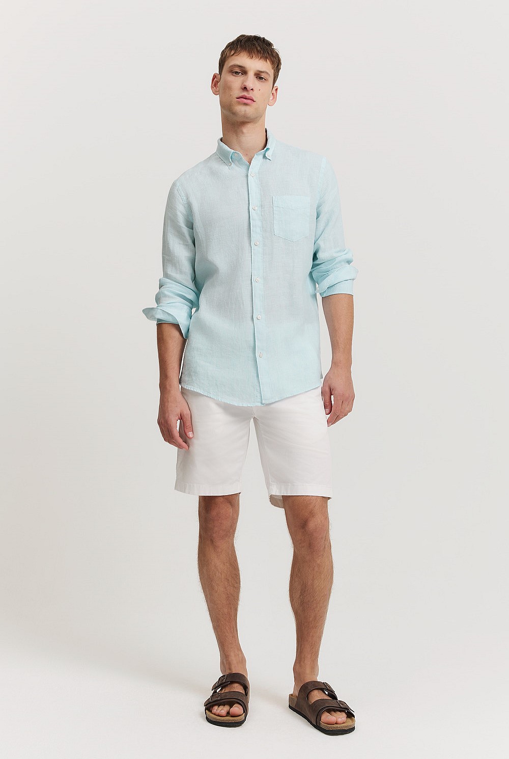 Regular Fit Organically Grown Linen Stripe Shirt