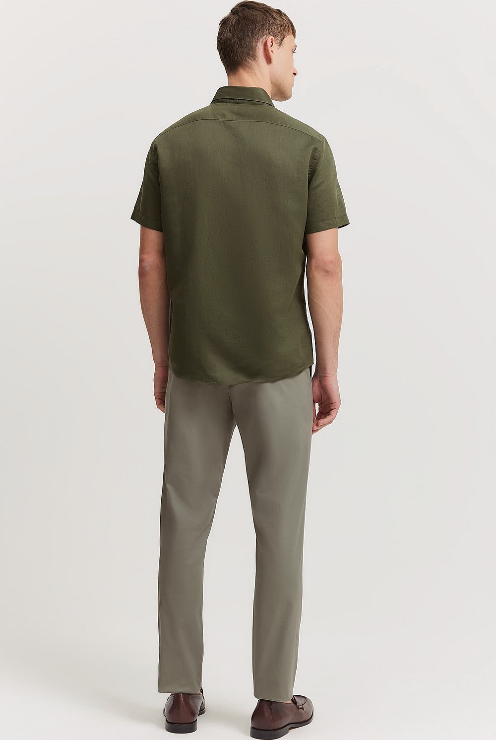 Tailored Fit Linen Cotton Short Sleeve Shirt