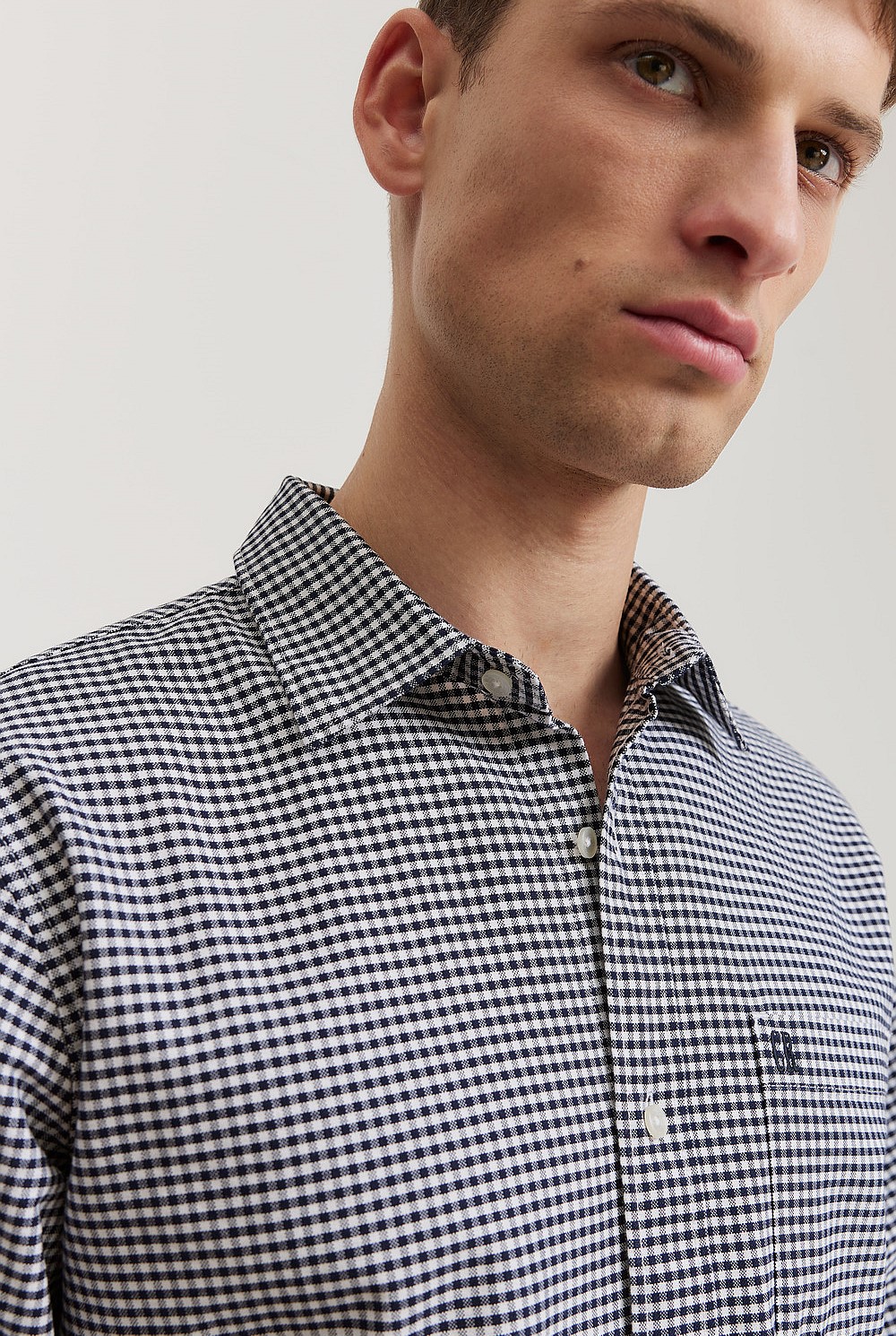 Regular Fit Organically Grown Cotton Gingham Oxford Shirt