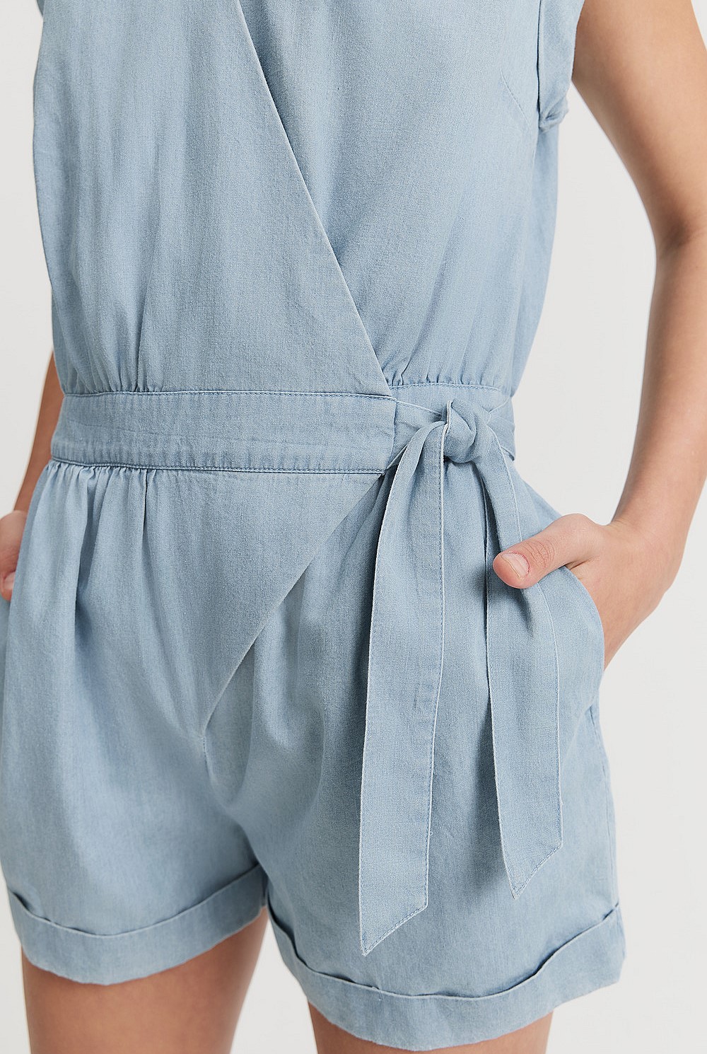 Teen Organically Grown Cotton Tie Wrap Jumpsuit