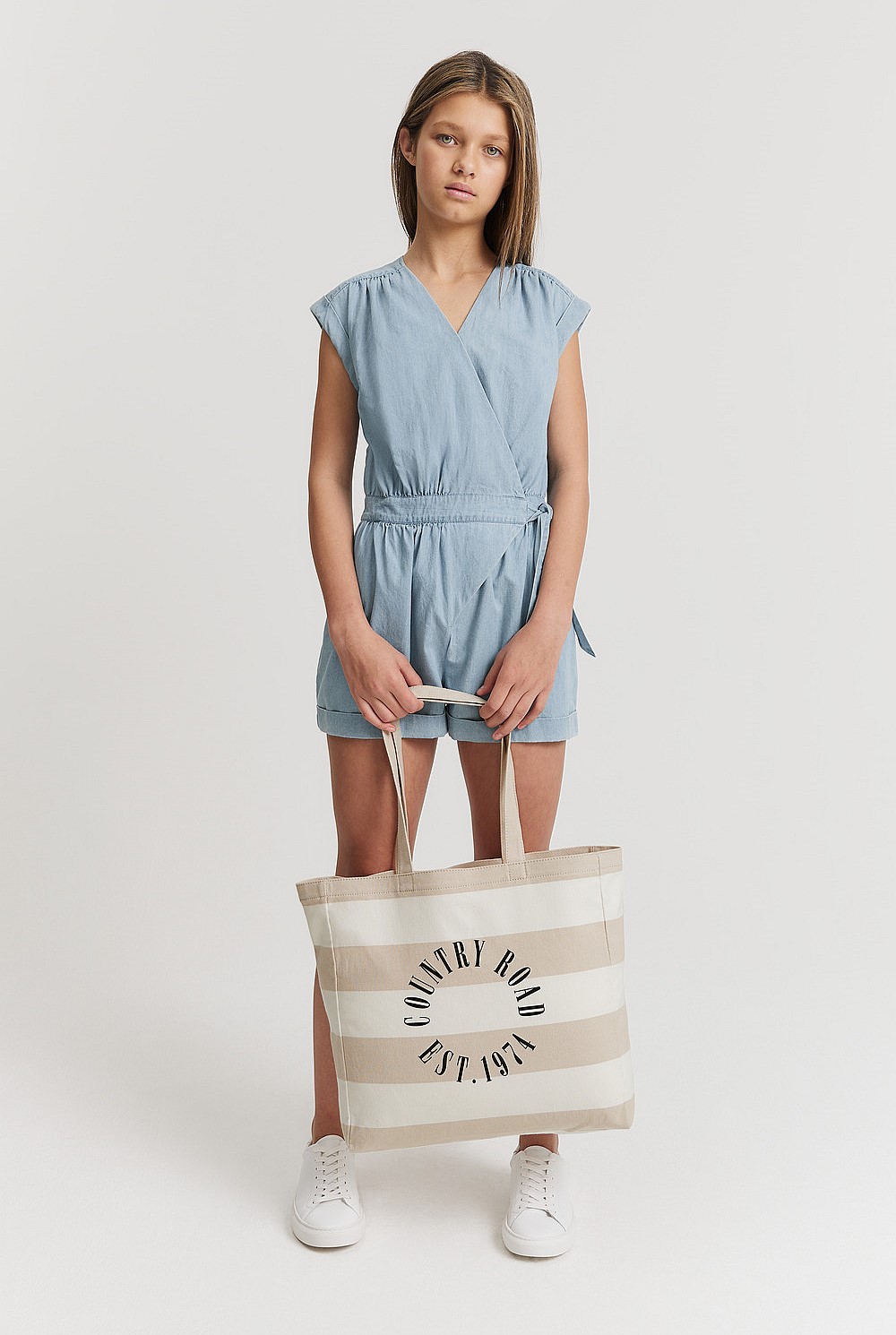 Teen Organically Grown Cotton Tie Wrap Jumpsuit