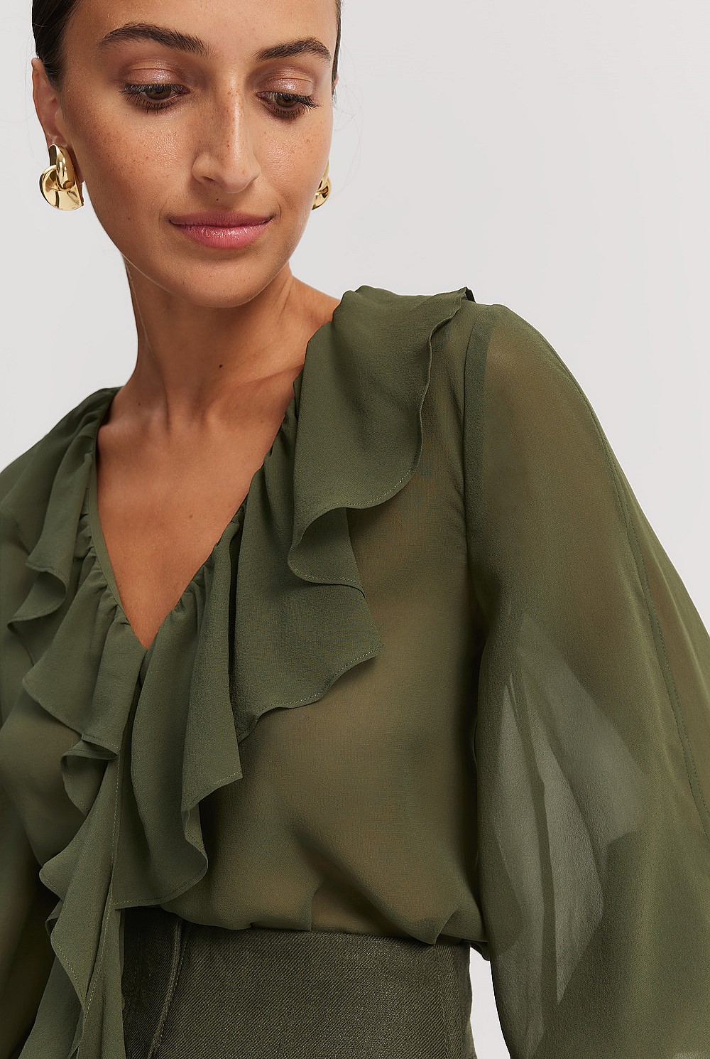 Silk Ruffle Dinner Blouse
