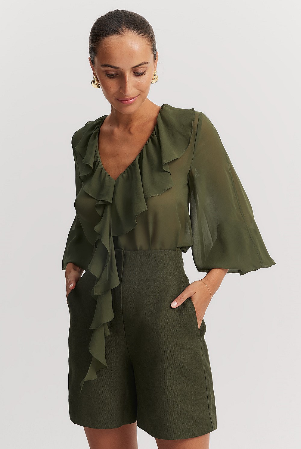 Silk Ruffle Dinner Blouse
