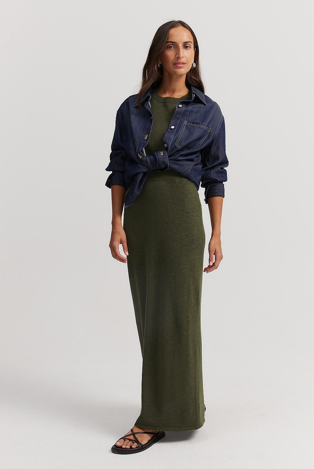 Organically Grown Cotton Linen Maxi Skirt