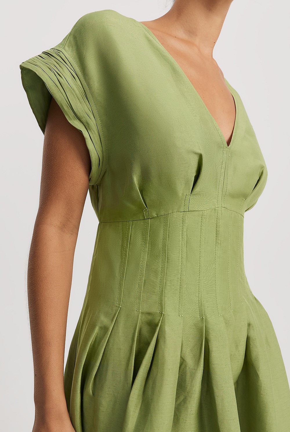 Tuck Detail Midi Dress