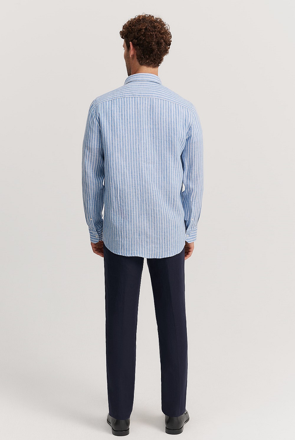 Tailored Fit Organically Grown Linen Stripe Shirt
