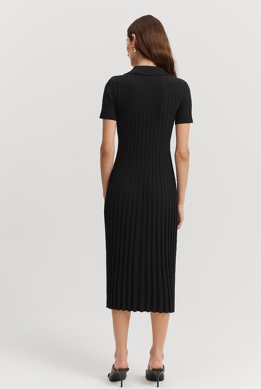 Pleat Knit Midi Dress