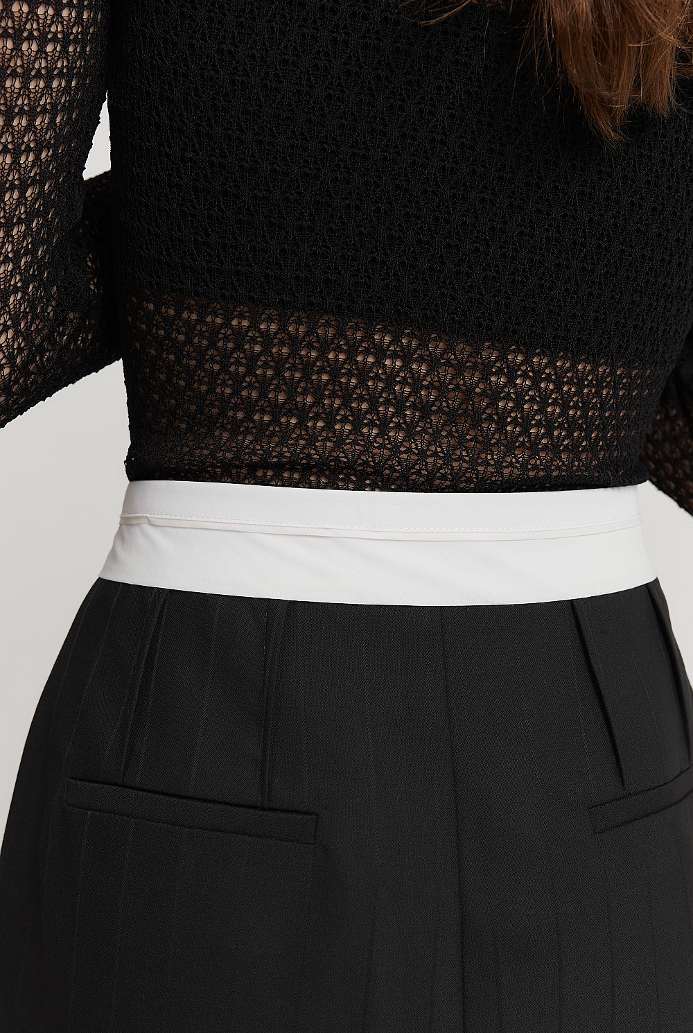 Self Stripe Column Skirt