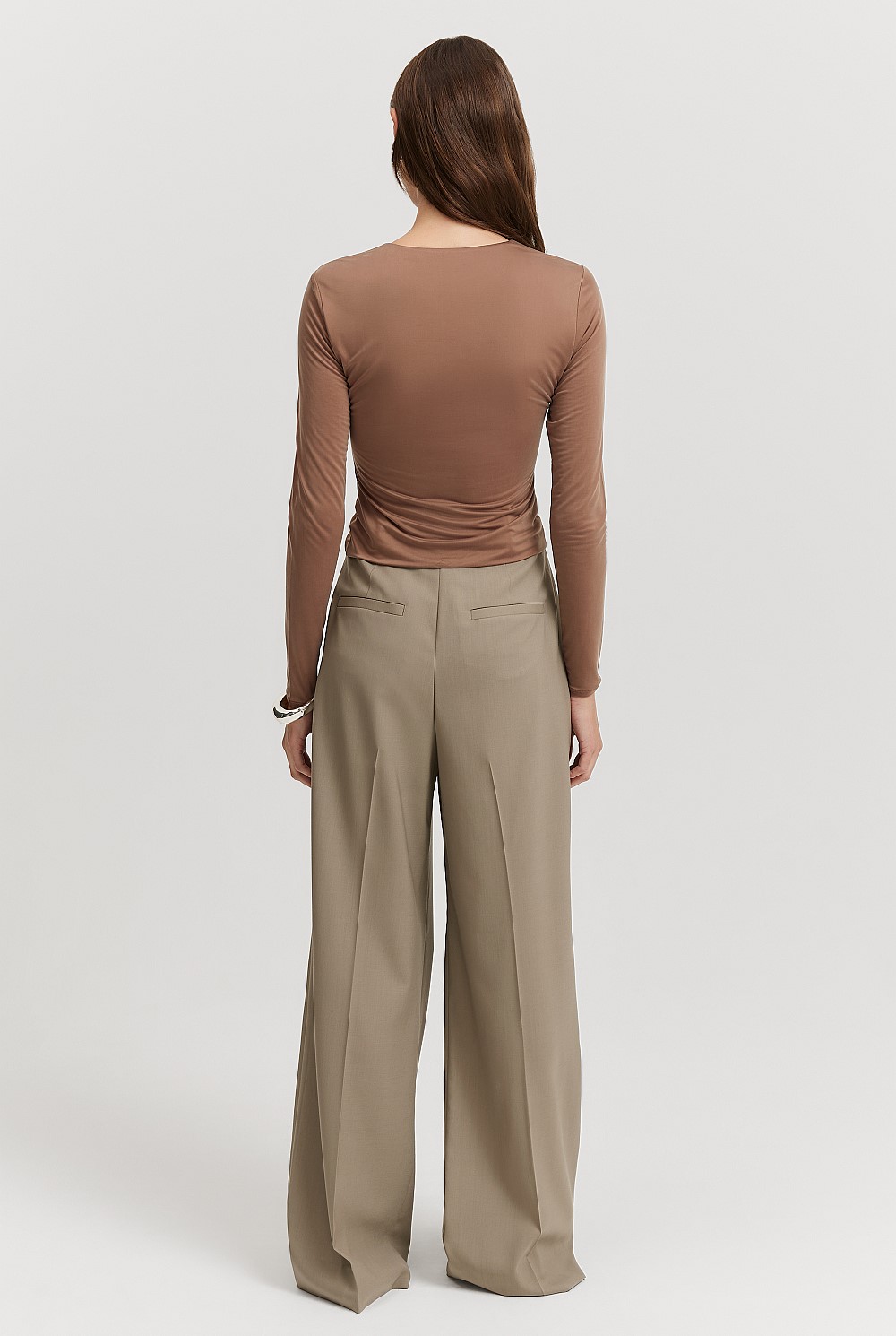 Cupro Jersey Crop Long Sleeve Top