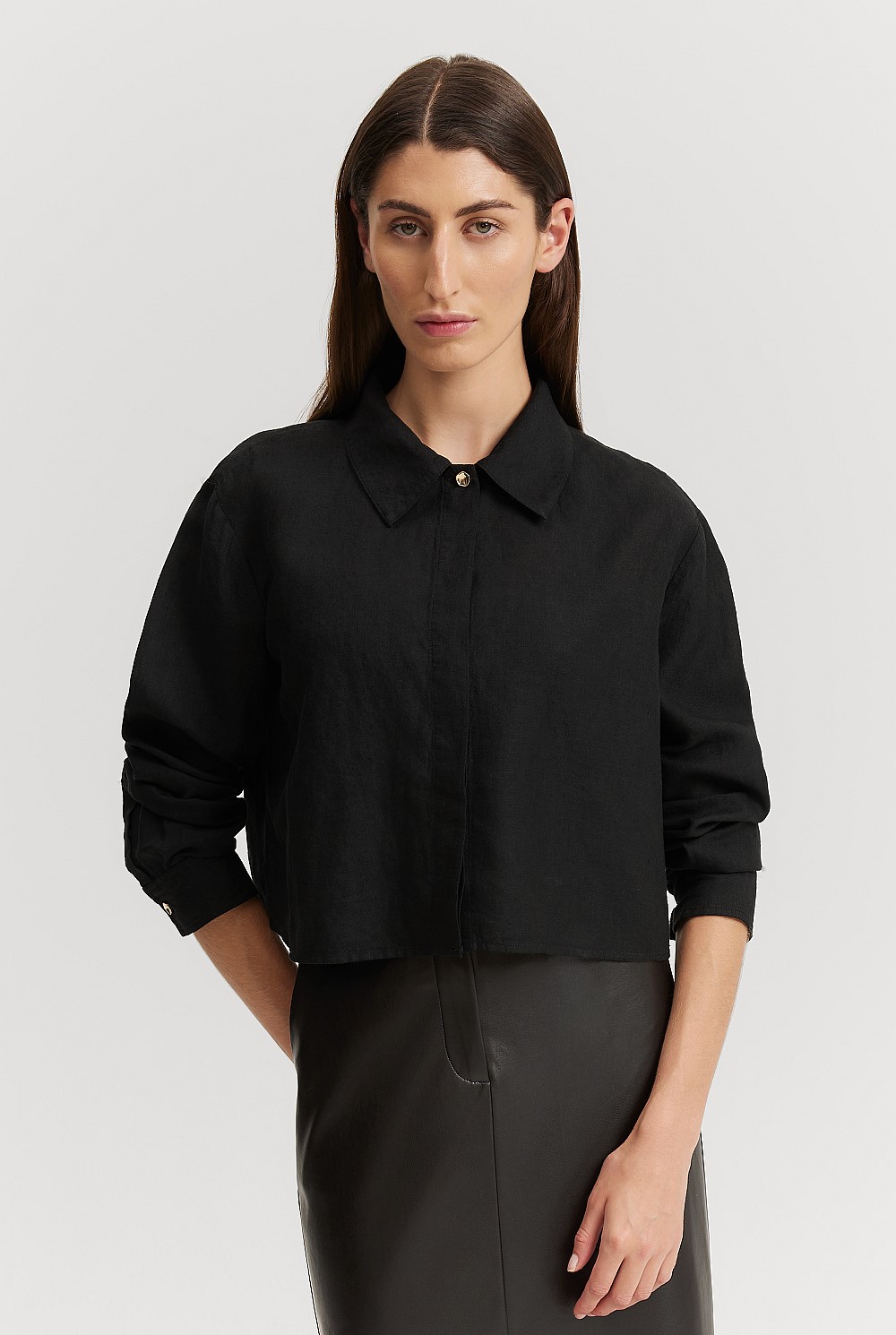 Cropped Linen Shirt