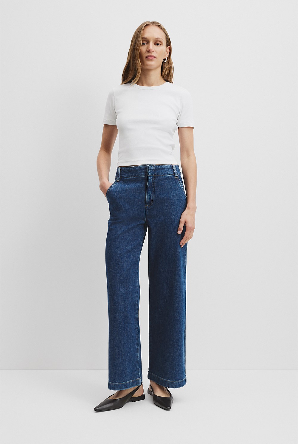 High Rise Wide Leg Jean