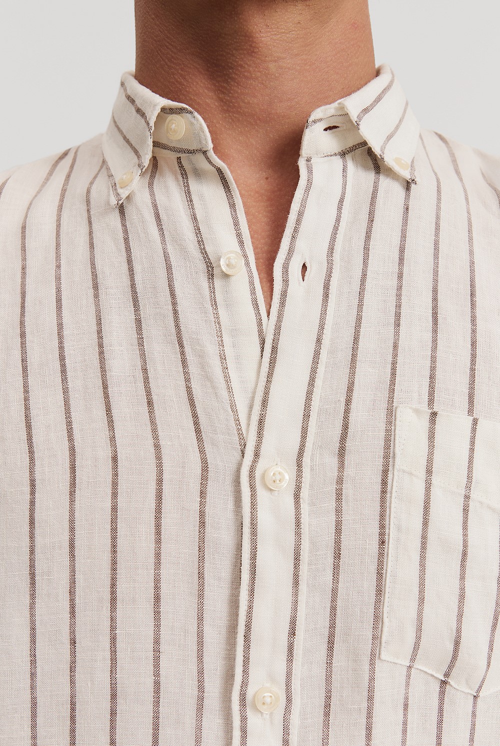 Regular Fit Organically Grown Linen Stripe Shirt