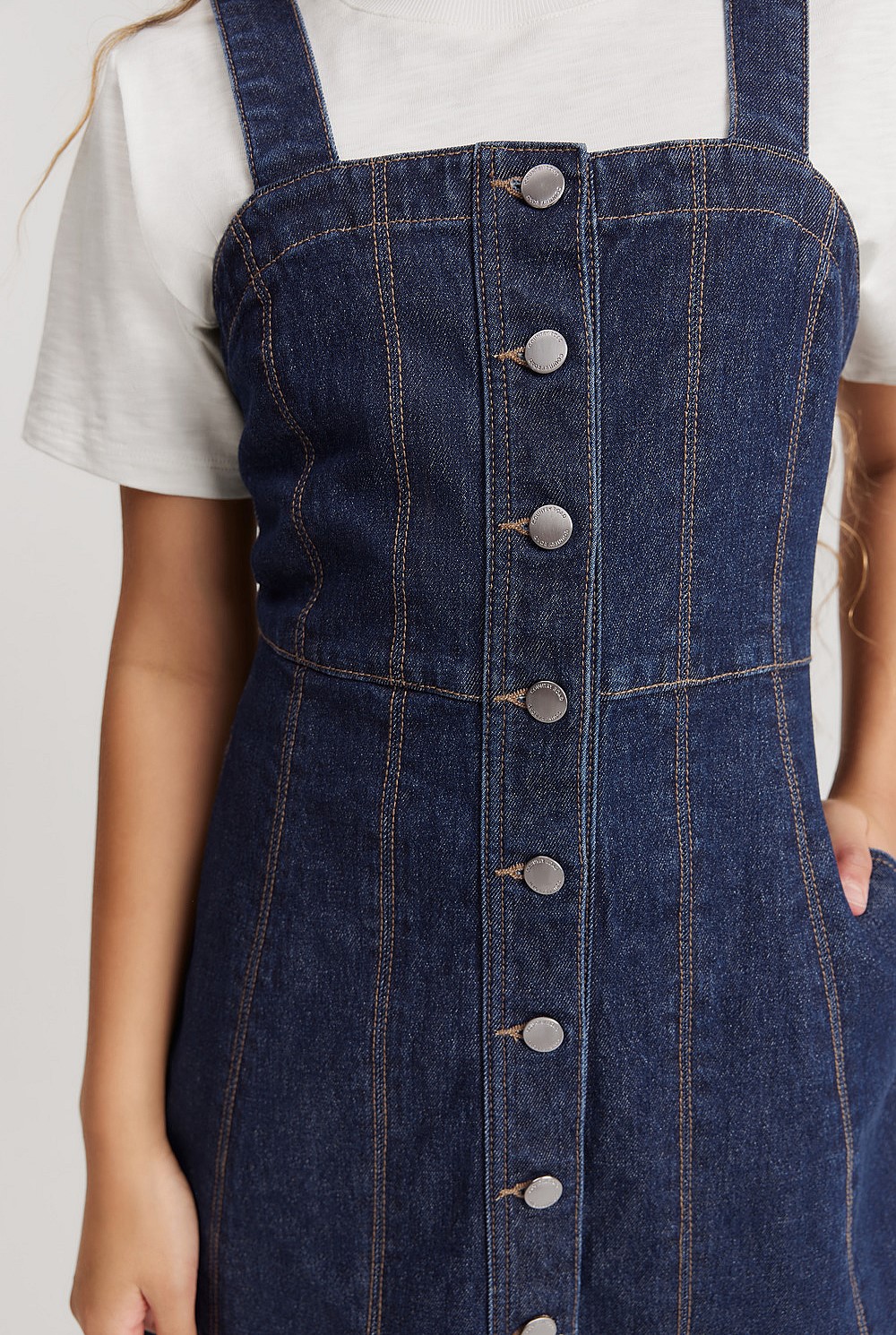 Teen Denim Pinafore Dress