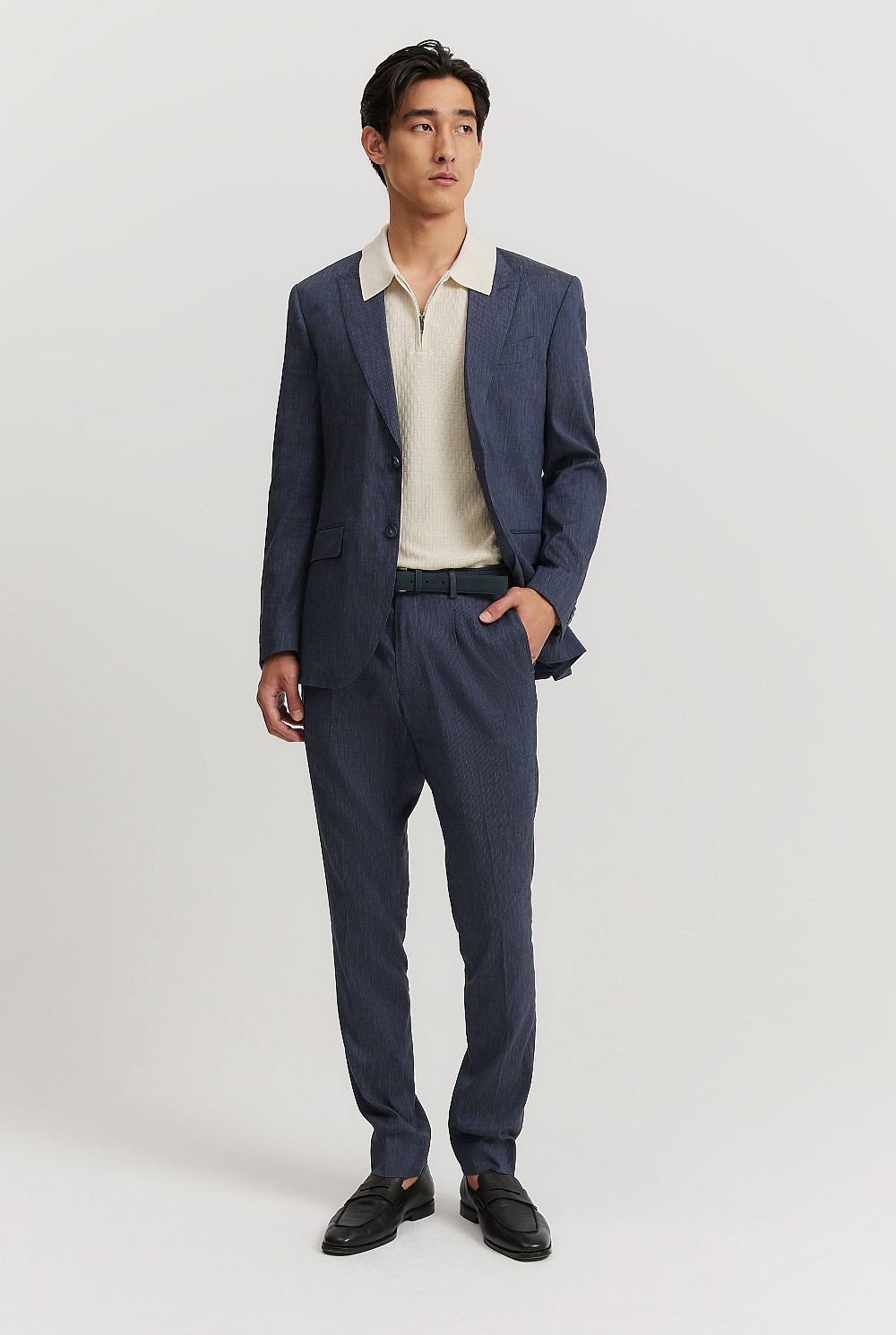 Cotton Silk Textured Knit Polo
