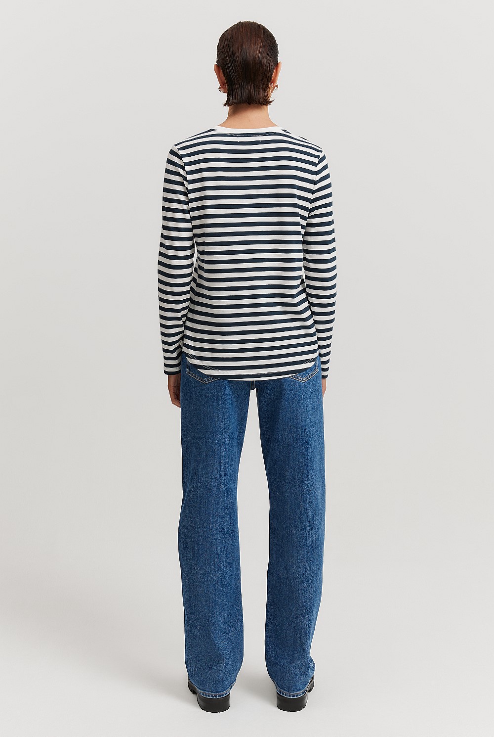 Australian Cotton Slub Stripe Long Sleeve T-Shirt