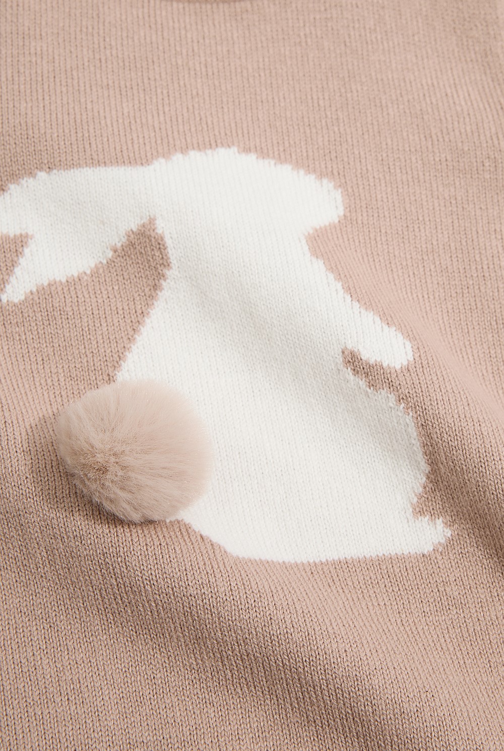 Organically Grown Cotton Blend Bunny Knit Long Sleeve Bodysuit