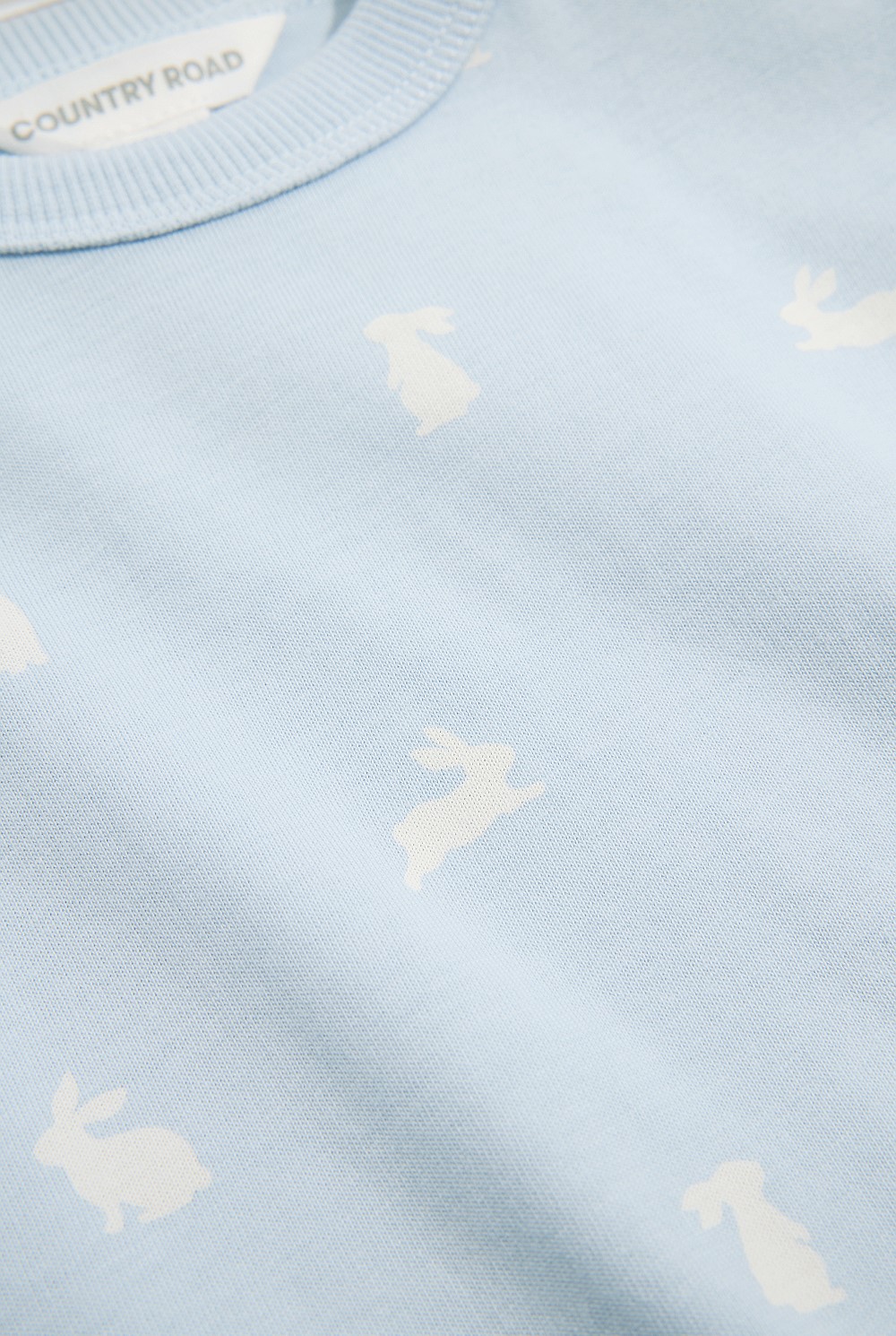 Organically Grown Cotton Blend Bunny Print T-Shirt