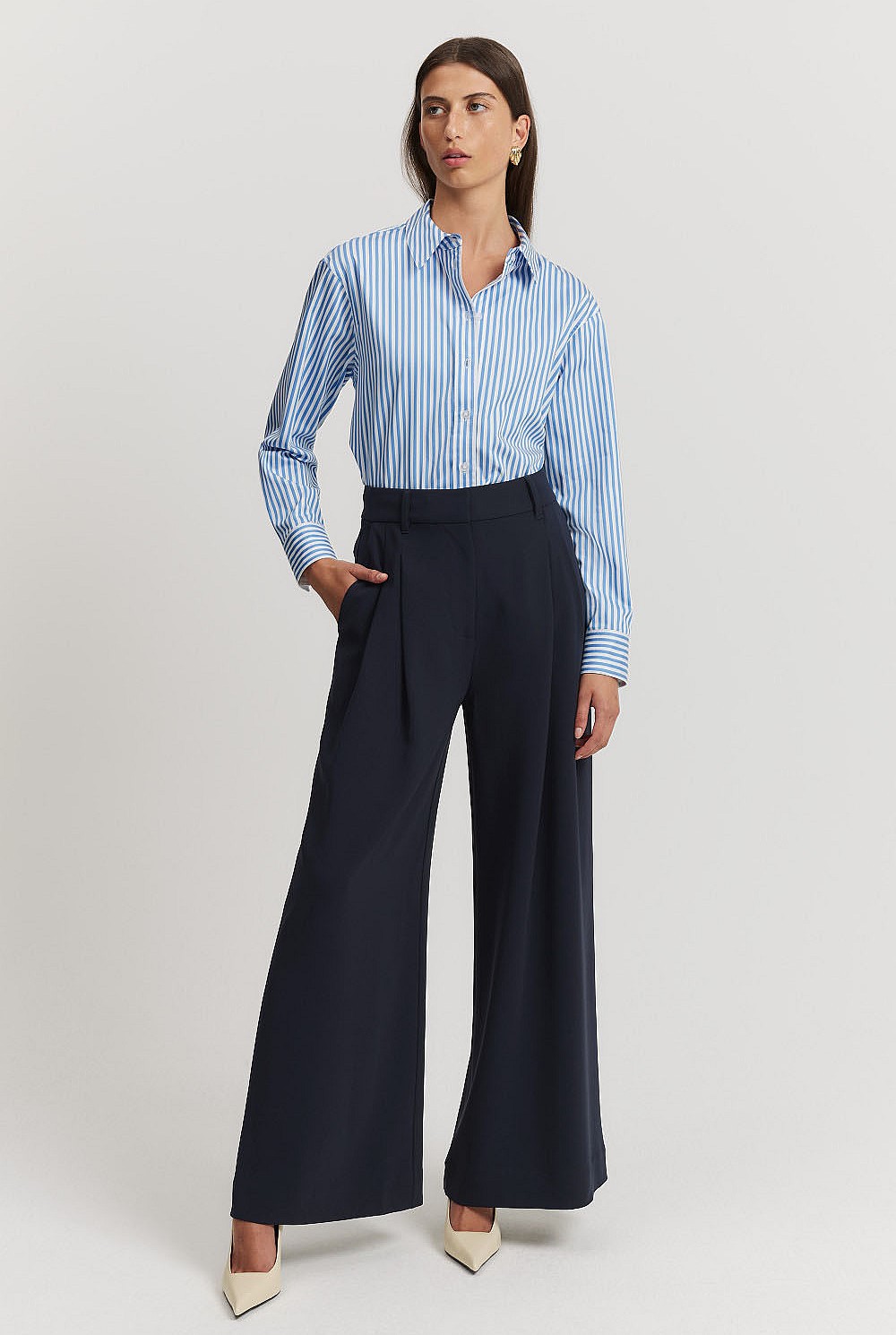 Australian Cotton Stripe Relaxed Oxford Shirt