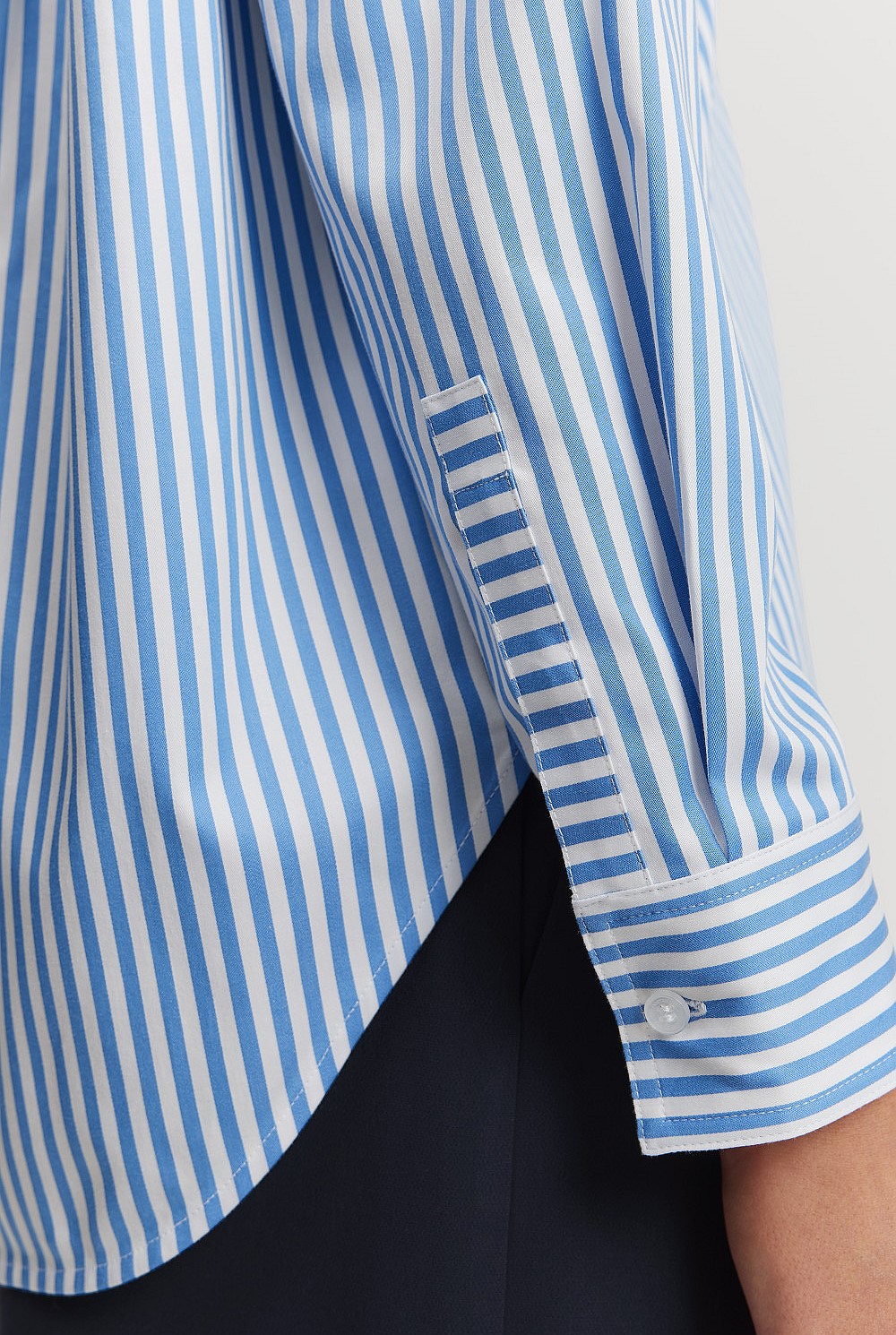 Australian Cotton Stripe Relaxed Oxford Shirt