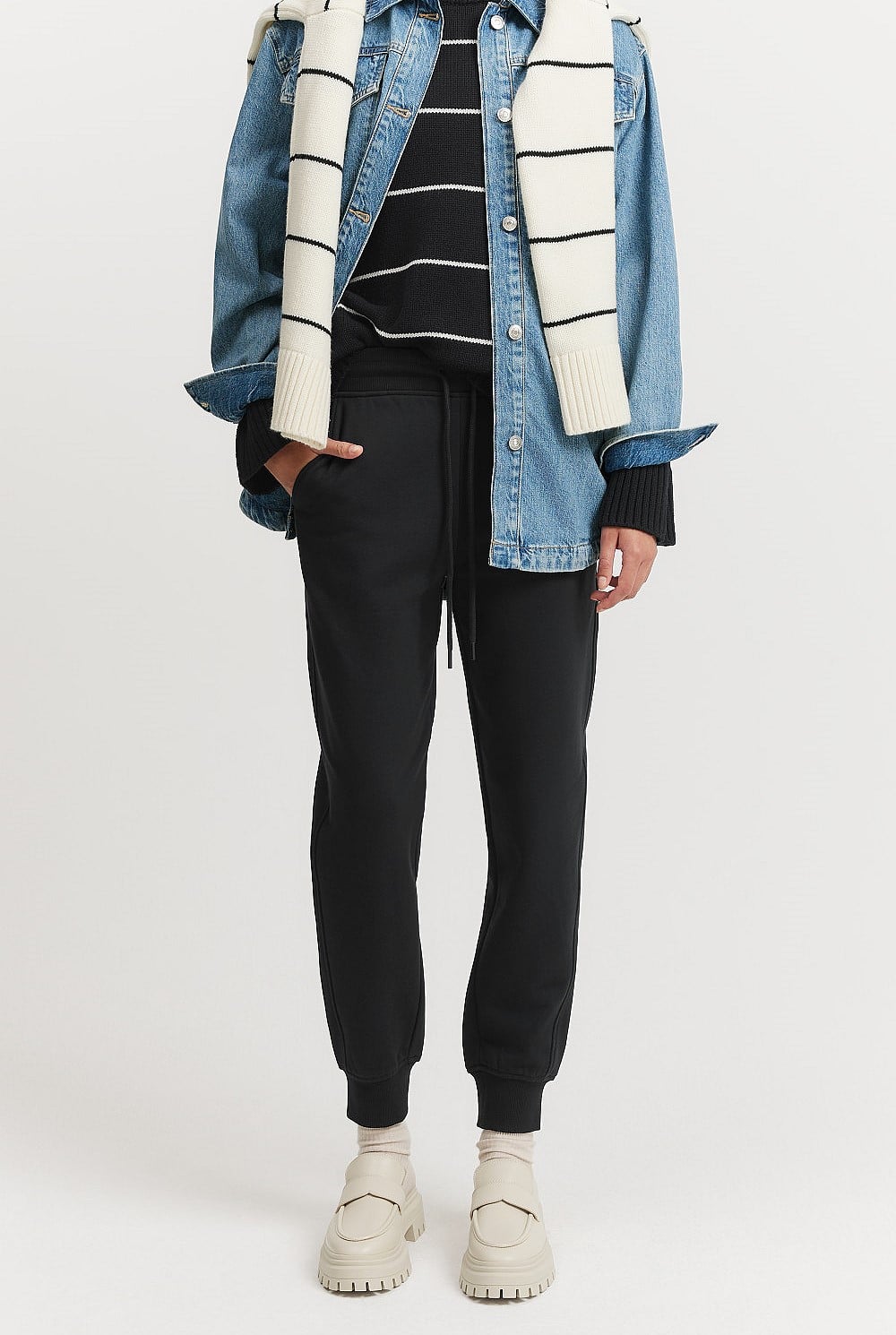 Australian Cotton Rib Cuff Track Pant