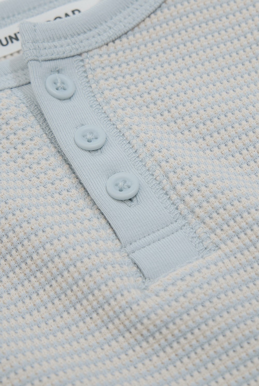 Organically Grown Cotton Stripe Waffle Henley