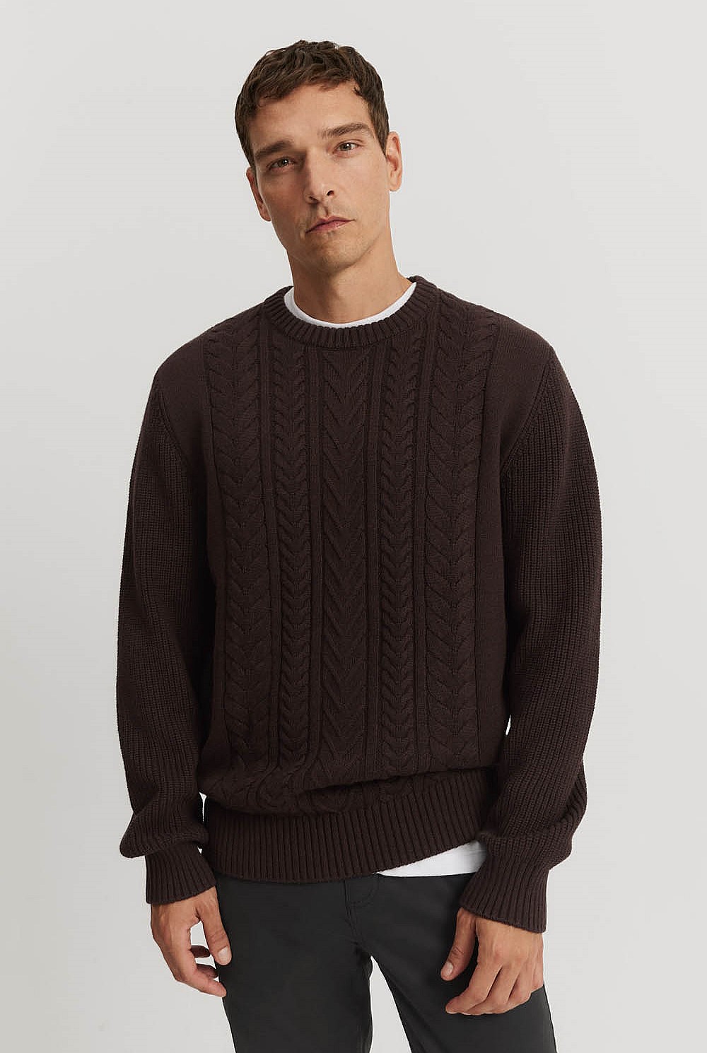 Australian Cotton Cable Crew Knit