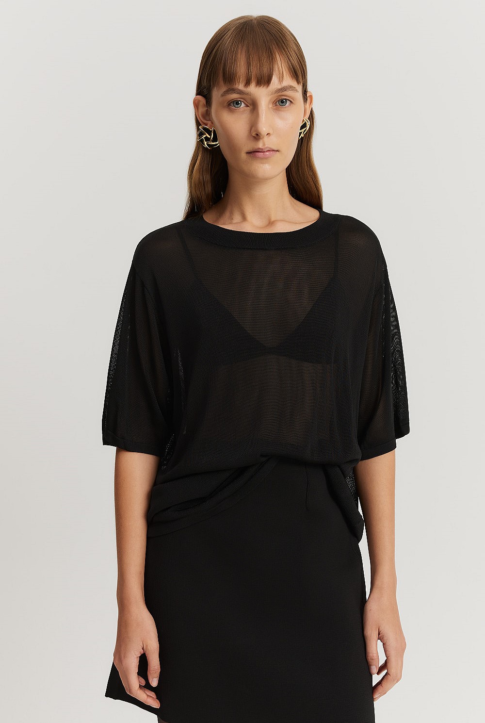 Sheer Knit T-Shirt