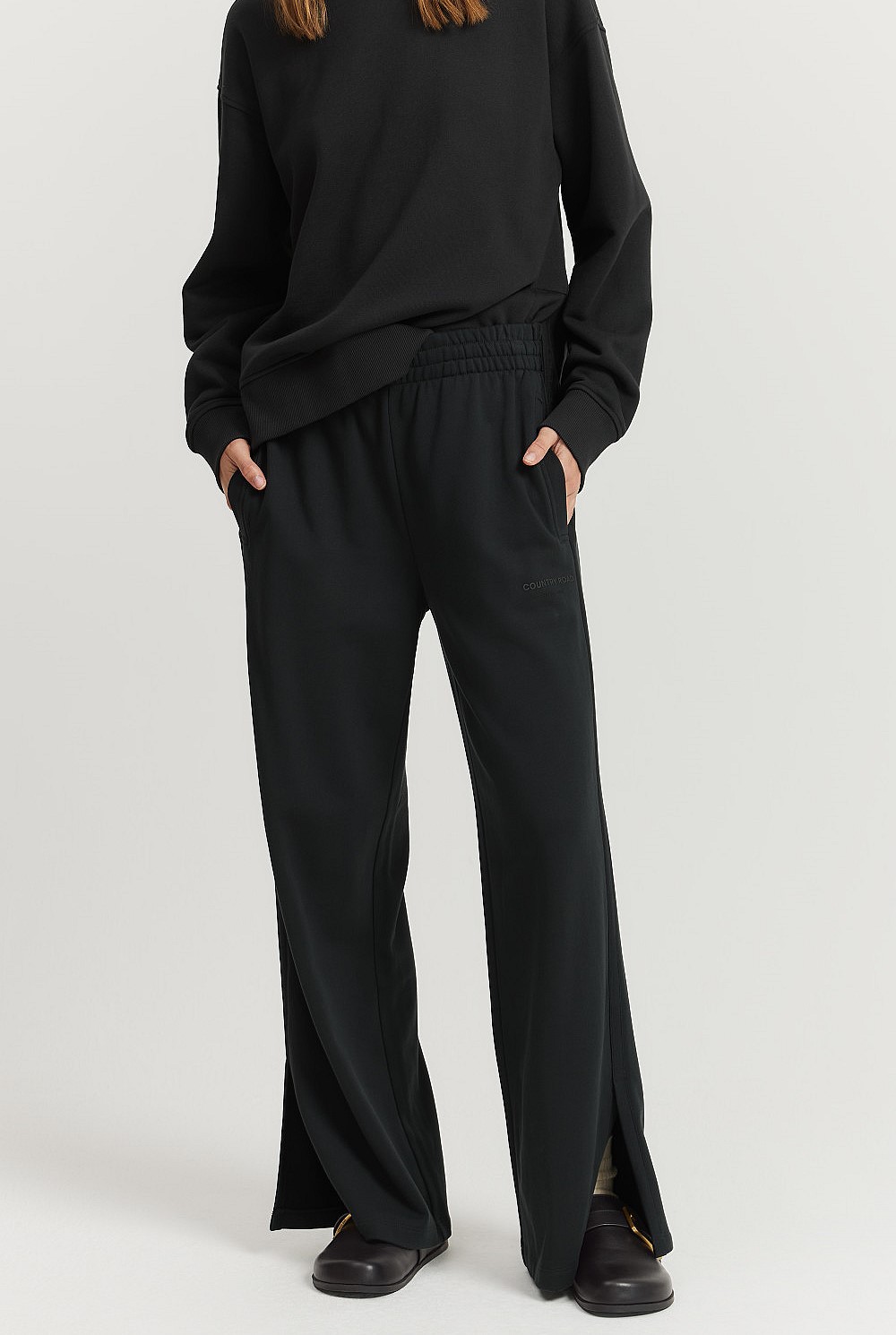 Australian Cotton Wide Leg Track Pant