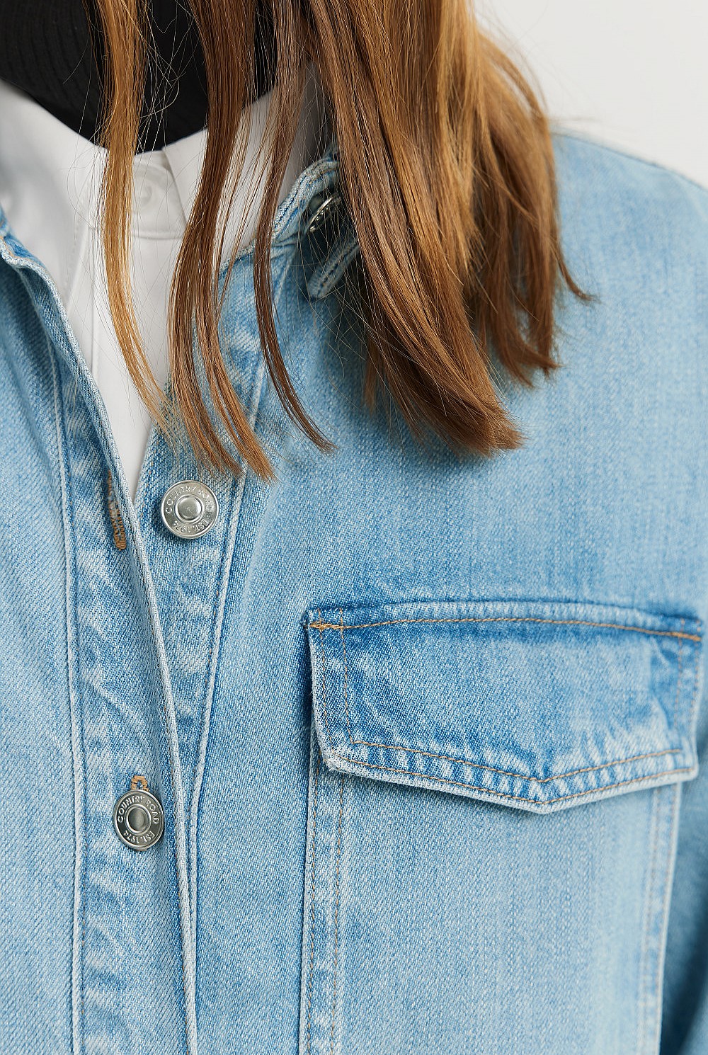 Button Detail Denim Dress