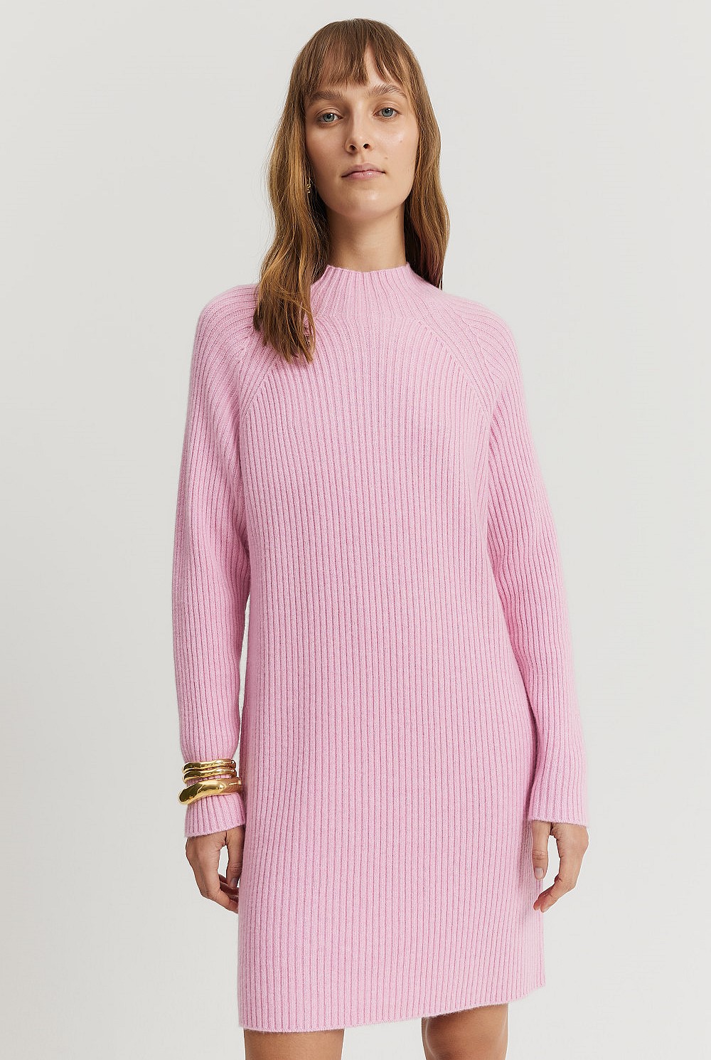 Organically Grown Cotton Blend Mini Knit Dress