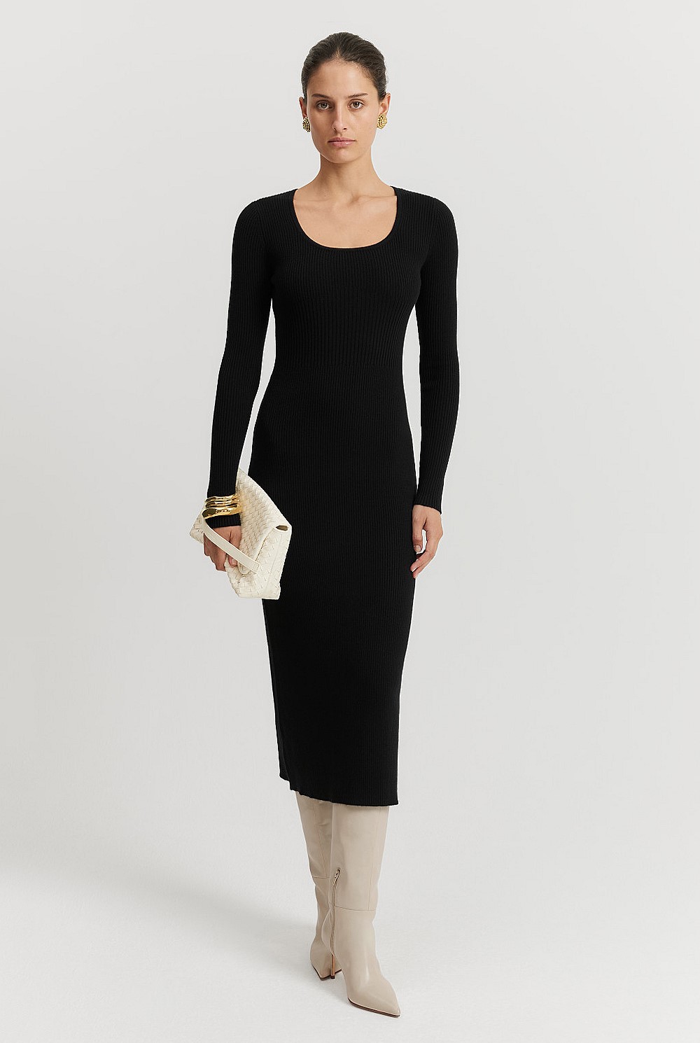 Organically Grown Cotton Scoop Neck Knit Dress