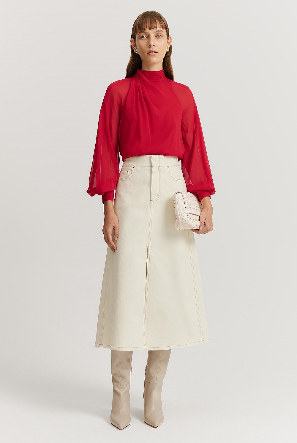 Tucked Drape Blouse
