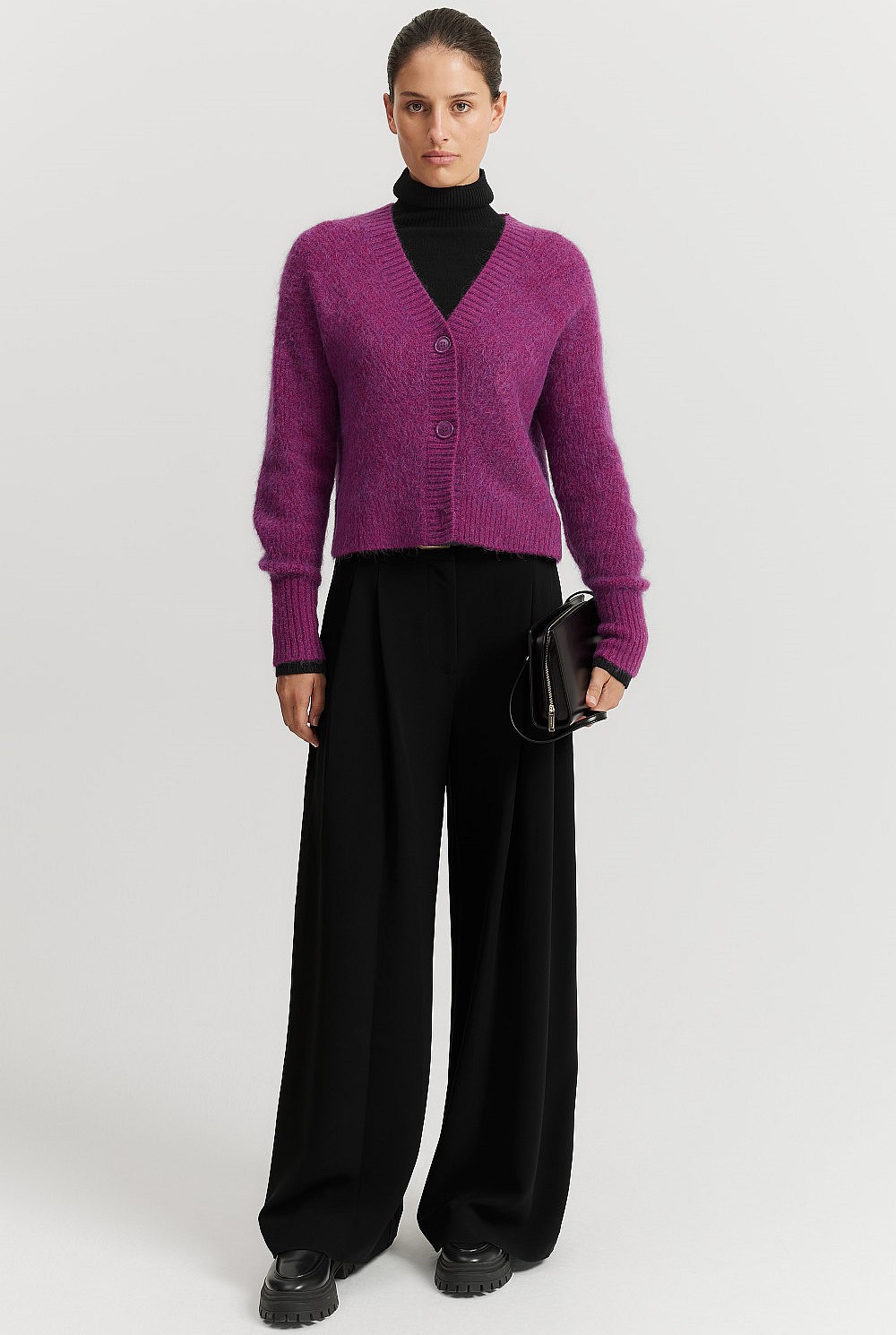 Brushed Crop Cardigan