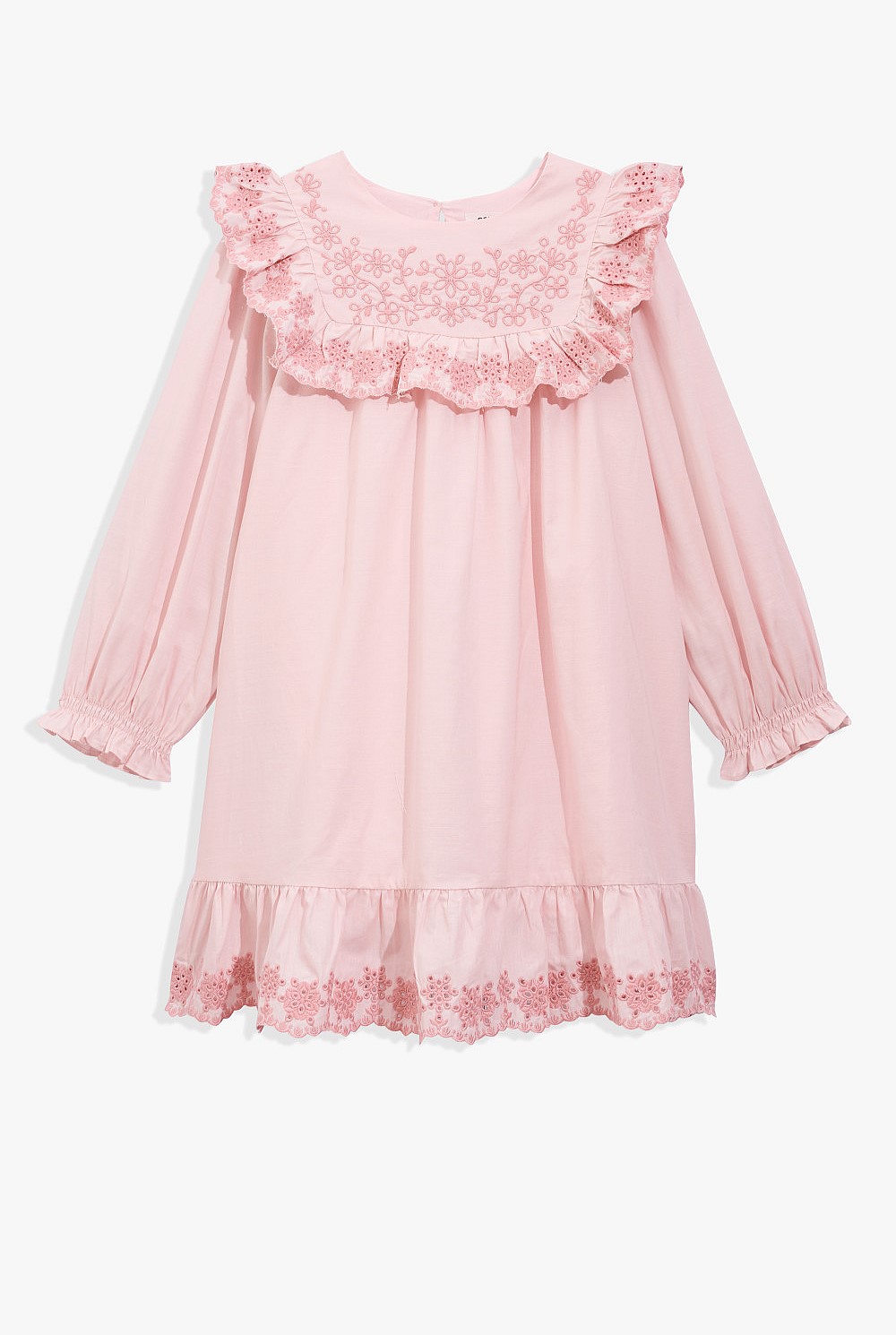 Organically Grown Cotton Embroidered Frill Dress