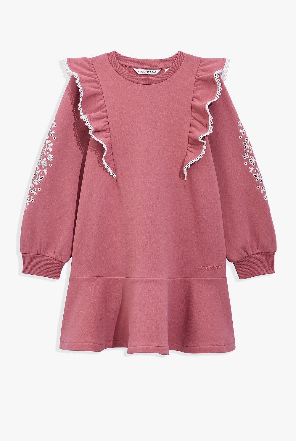 Organically Grown Cotton Embroidered Sweat Dress