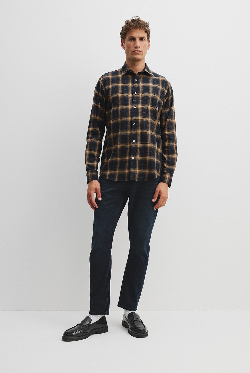 Regular Fit Australian Good Earth Cotton Flannel Check Shirt