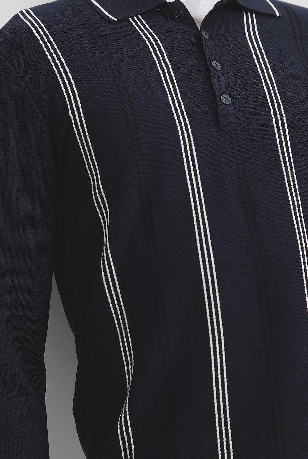 Cotton Silk Stripe Polo