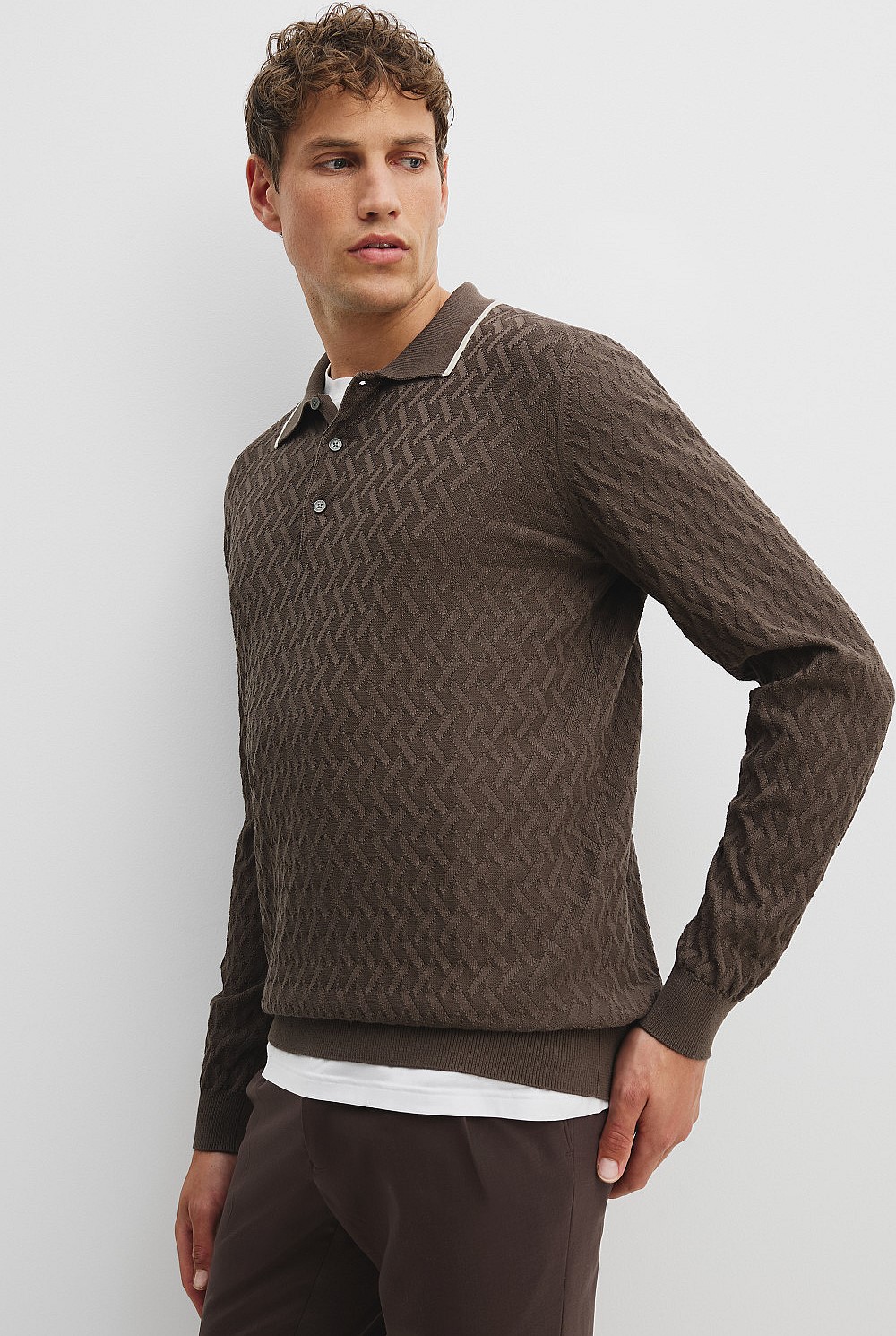 Jacquard Knit Polo