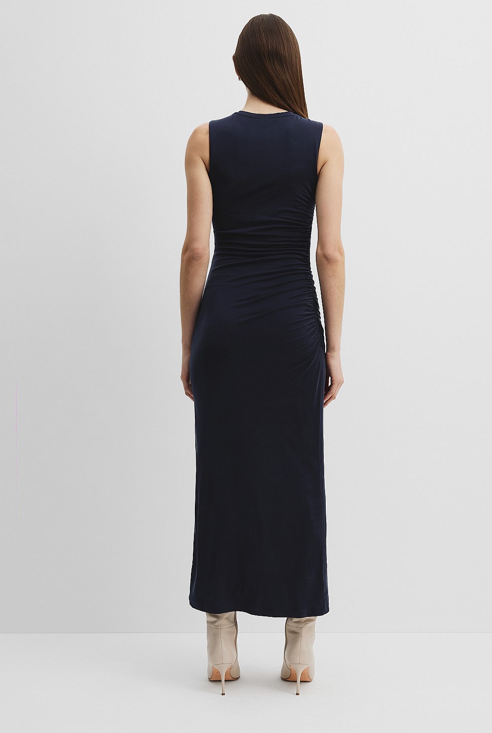 Cupro Jersey Racerback Dress