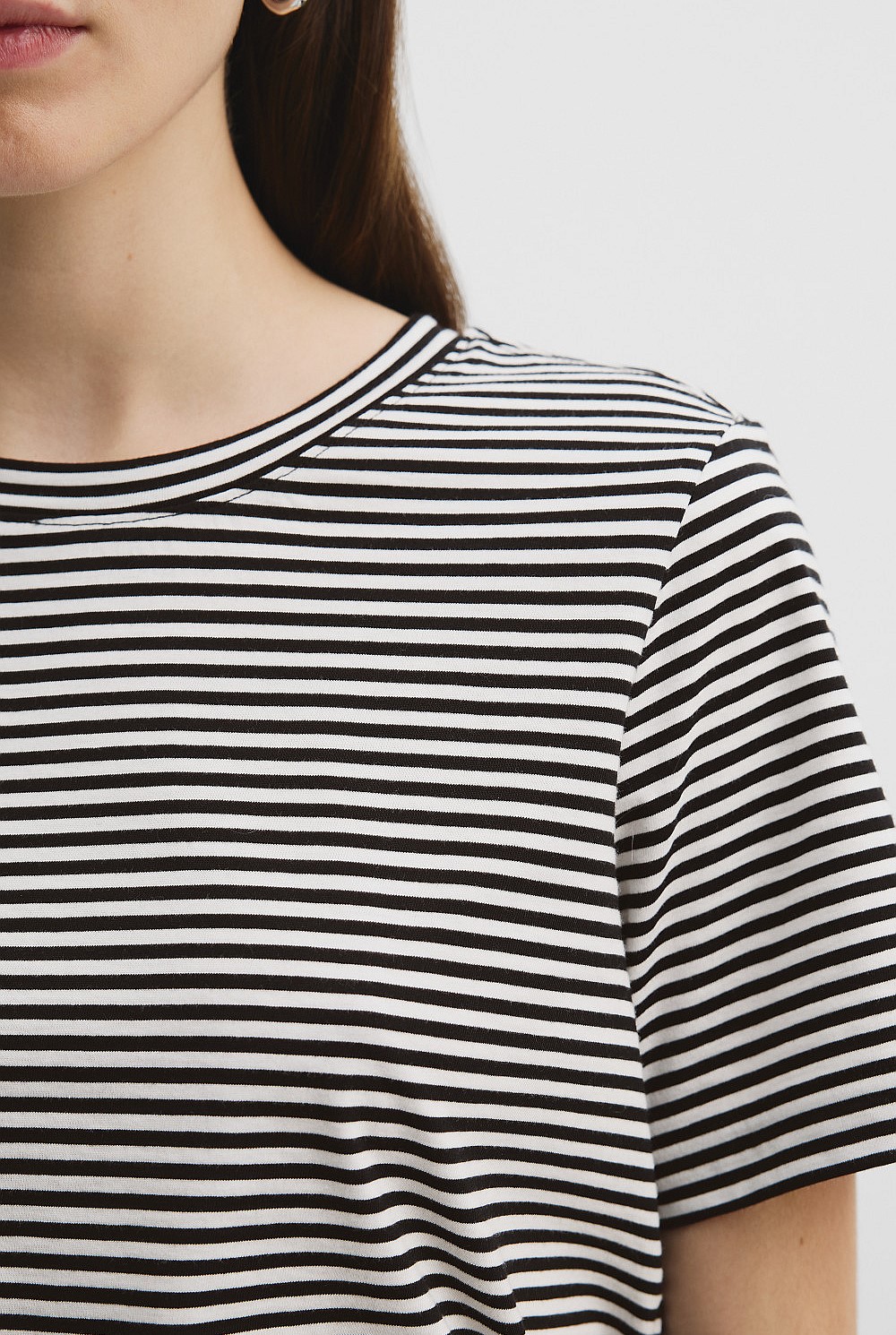 Australian Cotton Slim Cotton Stripe T-Shirt
