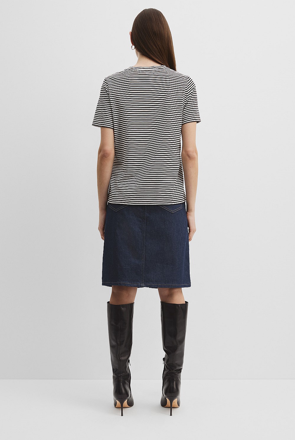 Australian Cotton Slim Cotton Stripe T-Shirt